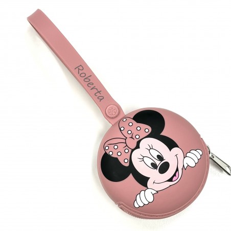 PERSONNALISER Étui à chaîne rond pour porte-sucette MINNIE BLUSH