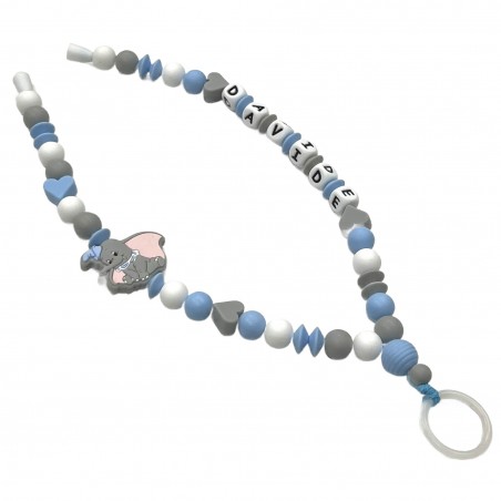 Babyjart Collier porte-sucette avec nom, silicone, crochet/adaptateur tétine pour mère