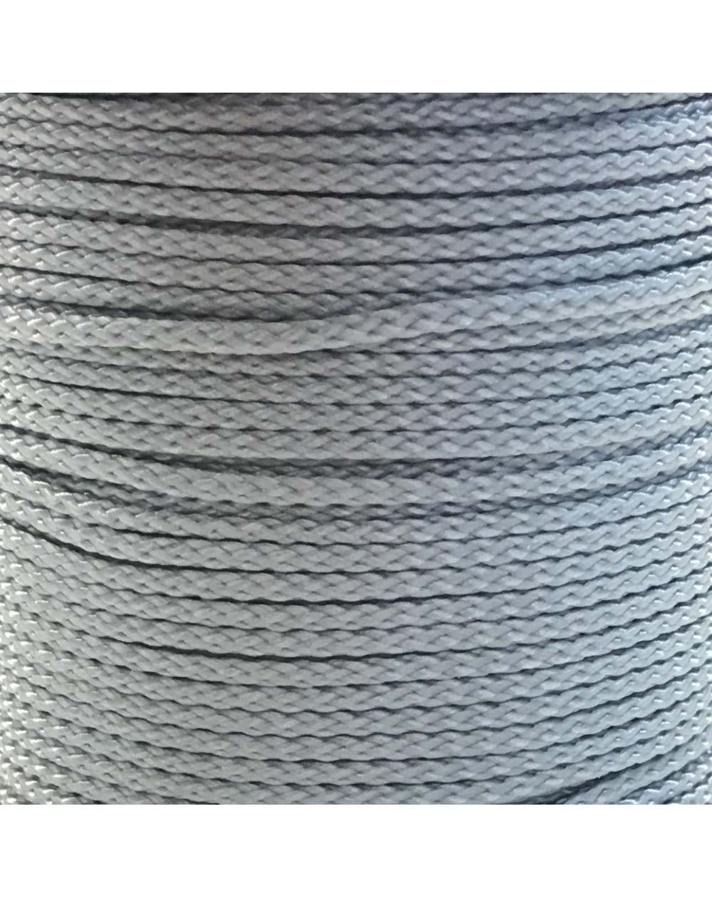 Bobine 30m cordelière polyester 4mm gris bleu 